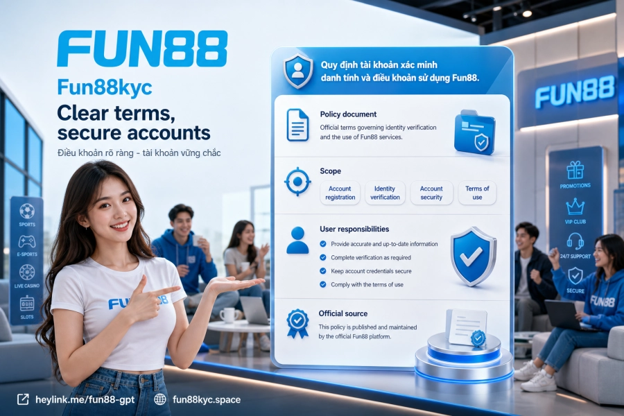 Điều khoản sử dụng tài khoản Fun88 – quy định đăng ký và KYC