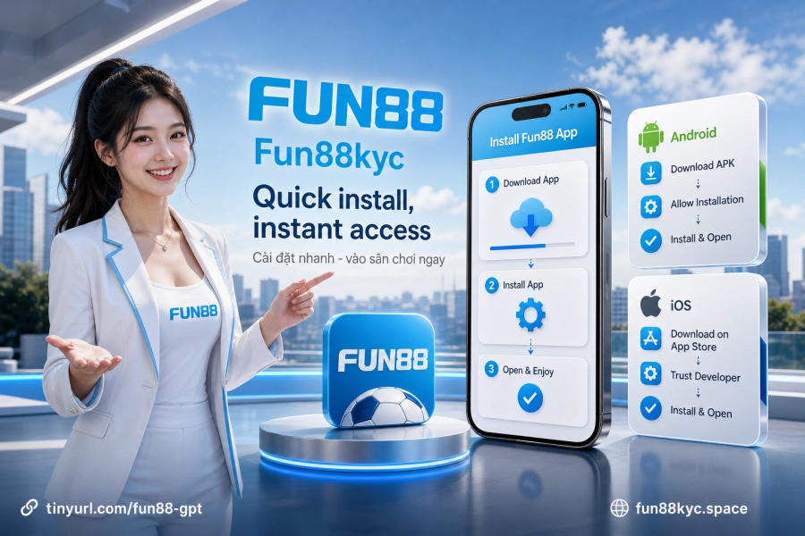 Cài đặt app Fun88 trên Android và iOS từng bước năm 2026