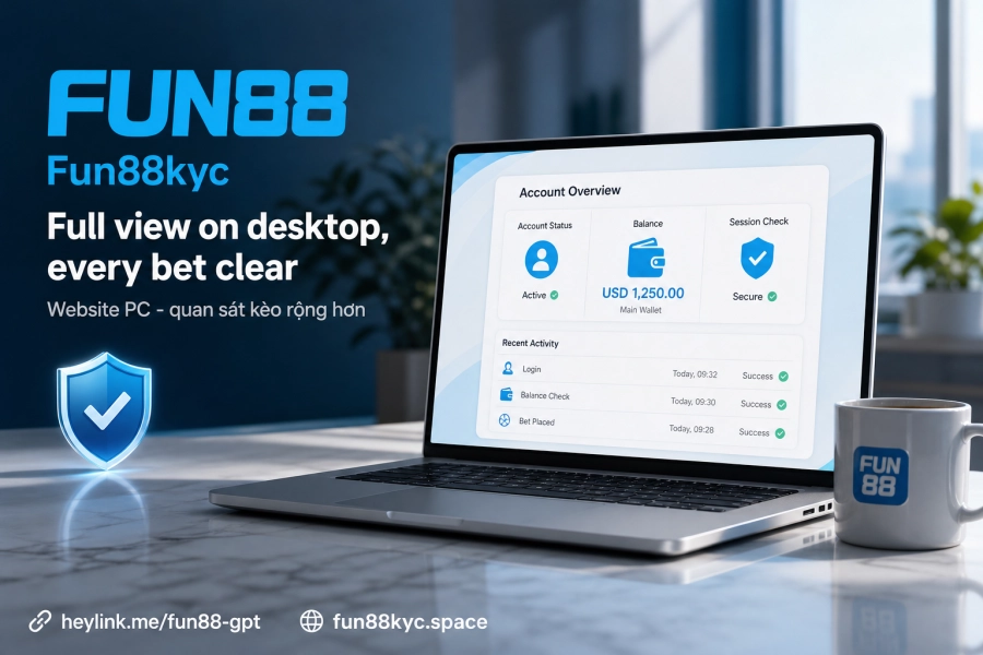 Đăng nhập Fun88 qua website chính thức trên máy tính