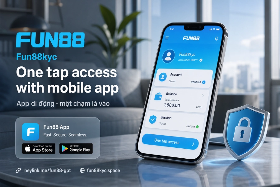 Đăng nhập Fun88 qua app di động với vân tay và Face ID