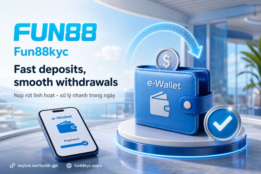 Nạp rút tiền Fun88 chuyển khoản ví điện tử USDT hạn mức thời gian xử lý